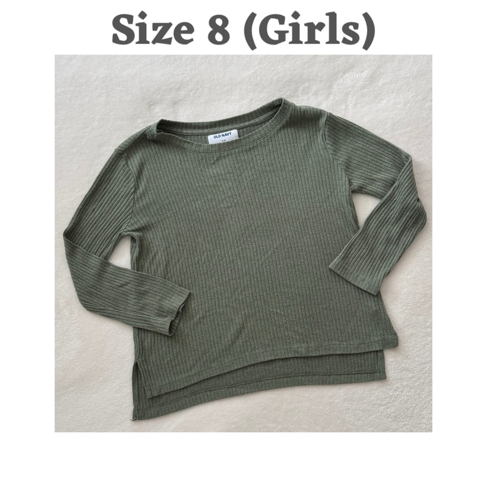 Old Navy Kids Ribbed Sweater in Olive, SIZE 8
